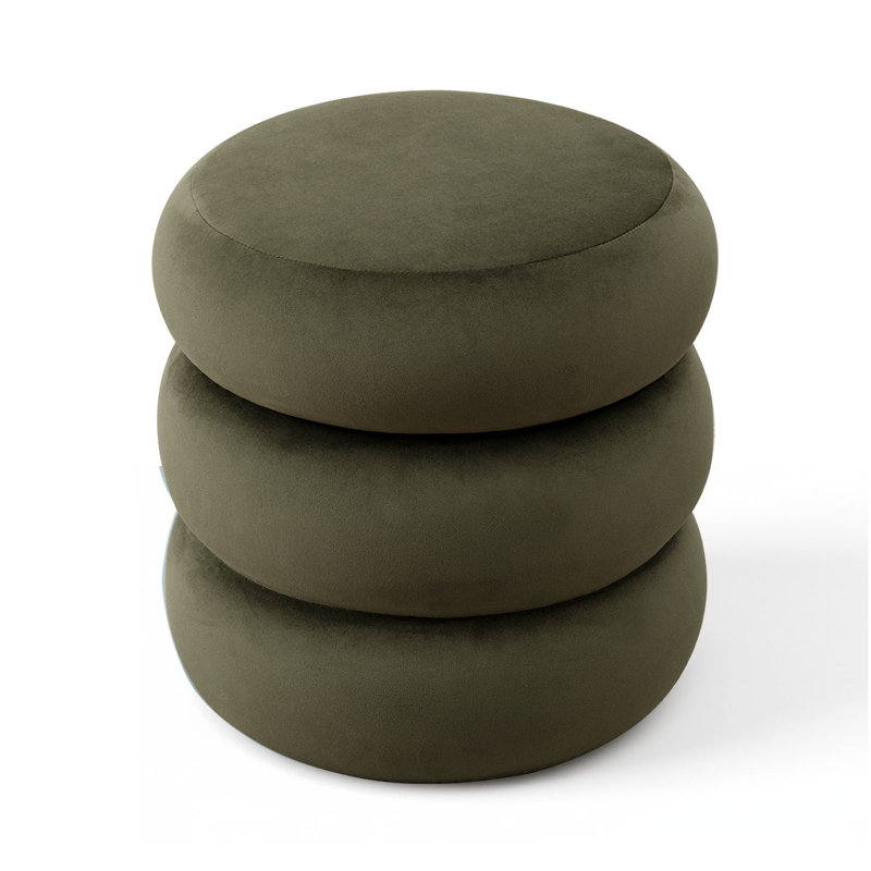 Repose-pieds l 19,5 po avec rangement moderne en velours, Vert