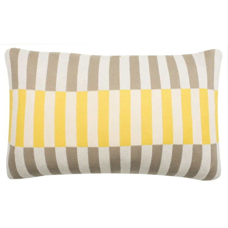 Coussin décoratif à rayures multi block plumes , 12 po x 20 po