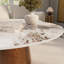 Table basse moderne avec plateau en pierre frittée colorée et base en bois massif brun - Centre de table élégant pour la décoration intérieure du salon-1143055631