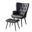 Fauteuil à oreilles et repose-pieds capitonnés-1583890534