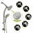 5" Multi Function Dual Shower Head, With Adjustable Slide Bar