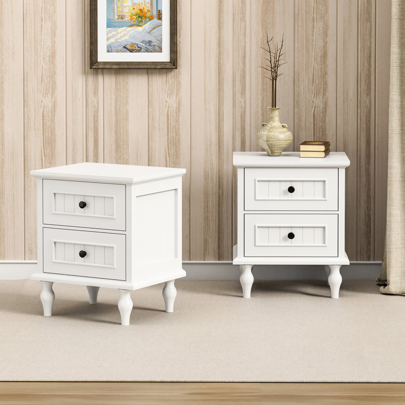 Amarilys 2-drawer bedside table, Blanc