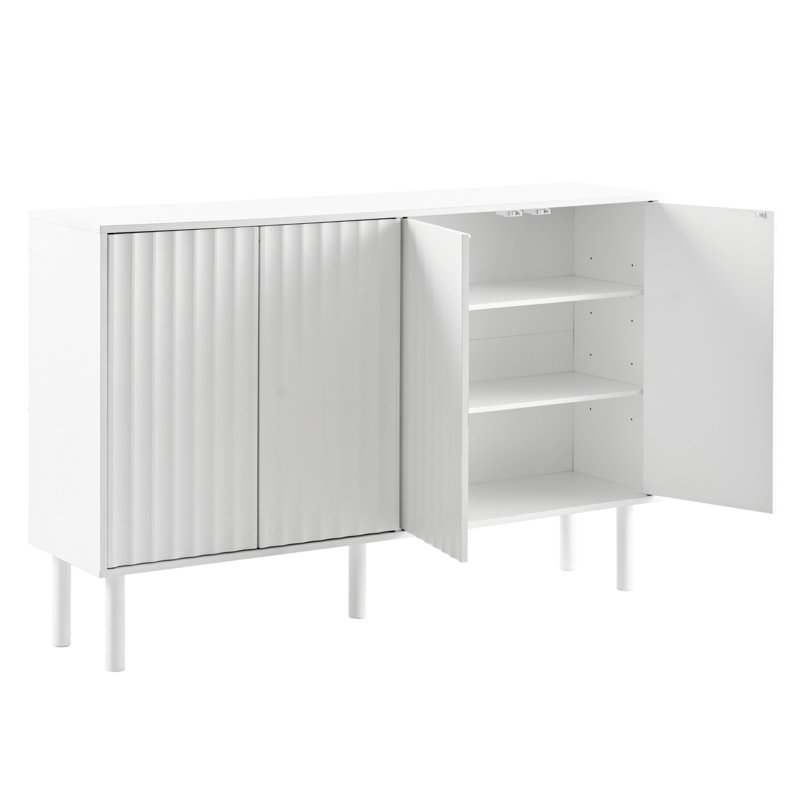 Minimalist Shoe Cabinet With 5 Solid Wood Legs, White