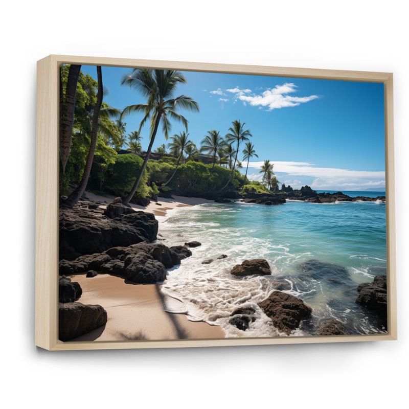 Maui Tropical Dreamscape II - Maui, impression sur toile encadrée, Cadre naturel flottant, H 12 po x l 20 po x P 1 po