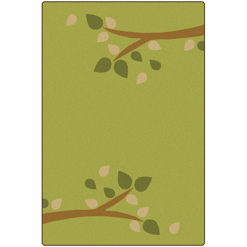 Branching Out KIDSoft Green Area Rug, Rectangle 6' x 9'
