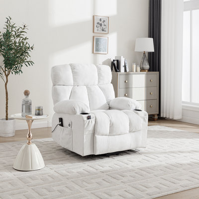 92cm Wide Chenille Wall Recliner Standard Recliner with Massager