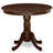 5 Piece Dining Set for 4 Includes a Round Kitchen Table with Pedestal and 4 Faux Leather Dining Room Chairs, Mahogany-855868055-855868053-855868059