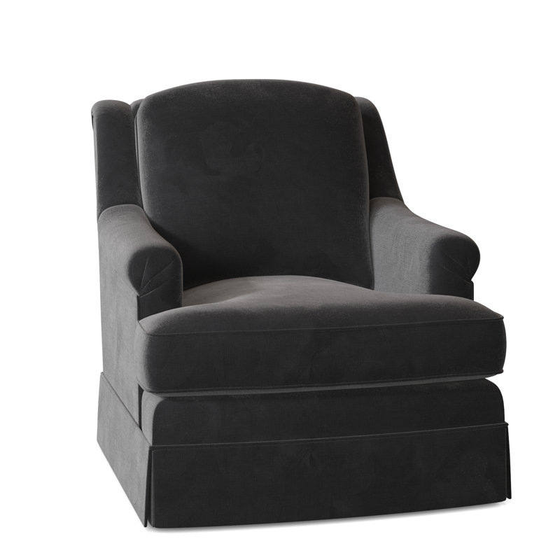 Milan 35.5" Wide Armchair, 9953 Midnight, Swivel