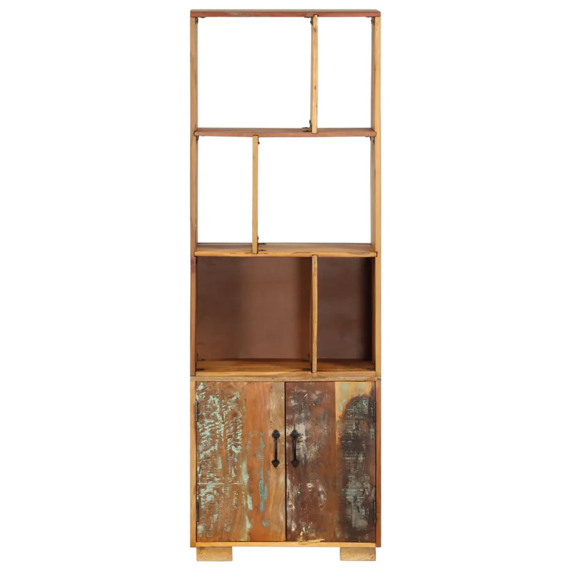 Meola 180cm H x 60cm W Solid Wood Standard Bookcase, Dark Brown