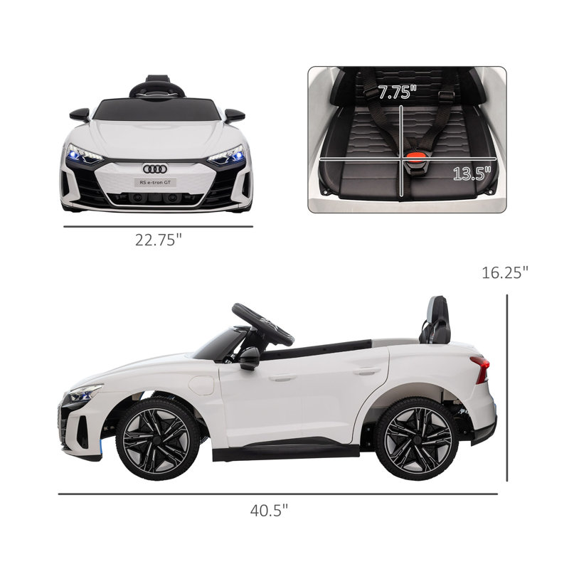 Voiture électrique pour enfants avec télécommande, suspension, klaxon, musique et lumières Aosom 12V E-tron GT