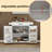 Kitchen Island Rolling Trolley Cart With 1 Drawer & 2 Doors With Storage Racks & Adjustable Shelves & Towel Rack & Seasoning Rack Rubber Wood Table Top-White