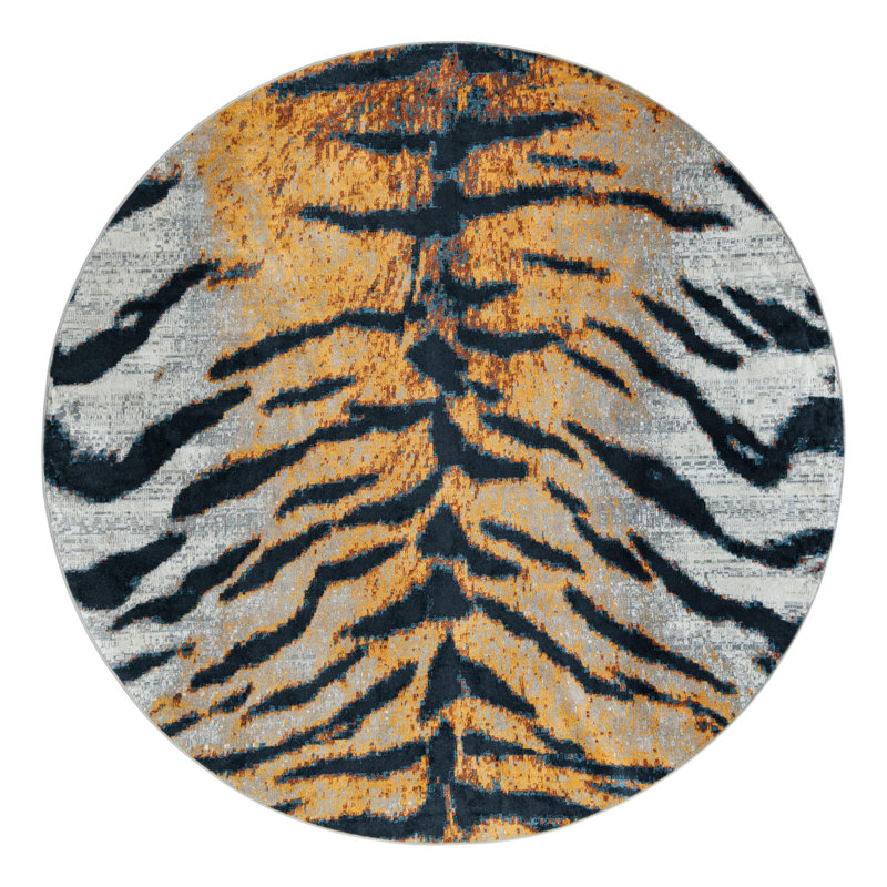 Animal Print Indoor Rug, Round 7'10"