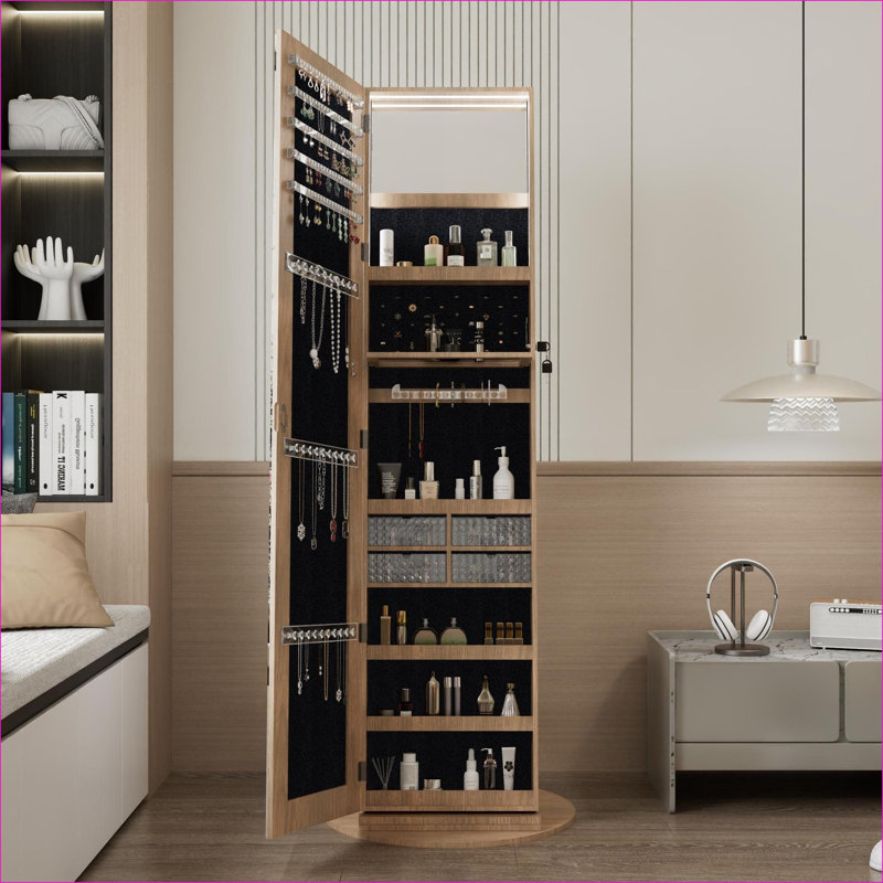 Armoire pour bijoux FlowLuxe, Noyer brun