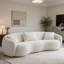 93.6" Teddy Boucle Fabric Curved Modern Sofa-62149168-63430415