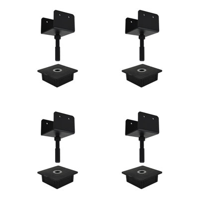 Ensemble de réglage de hauteur pour terrasse bricolage, modifications de hauteur précises, fabrication en métal durable, compatible avec les supports de terrasse de 4 po x 4 po, résistant aux intempéries, installation facile, utilisation à l'extérieur fiable