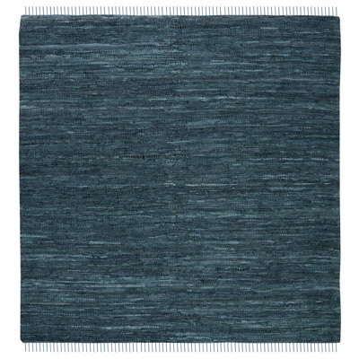 Tapis de couleur unie en cuir recyclé et en coton Rosemarie