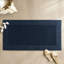 1 tapis de bain réversible 100% coton 17 x 24 po 3000 g / m² bleu marine, velours moyen, lavable à la machine, salle de bain attrayante, velours 0,5 po, et dense-1088091959
