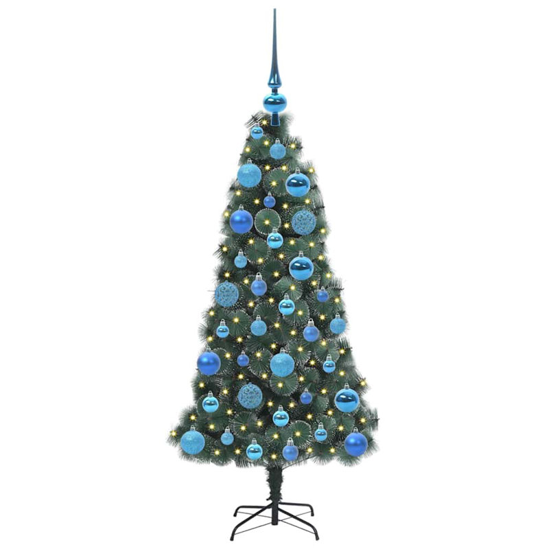 Artificial Pre-lit Christmas Tree with Ball Set, 3.94' H, Blue