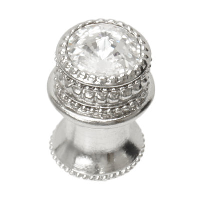Poignée ronde en Caché avec pied évasé et cristal Swarovski transparent de 16 mm