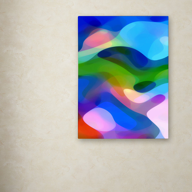 « tachetée light 8 blue », impression sur toile tendue sur toile tendue, H 24 po x l 18 po x P 2 po