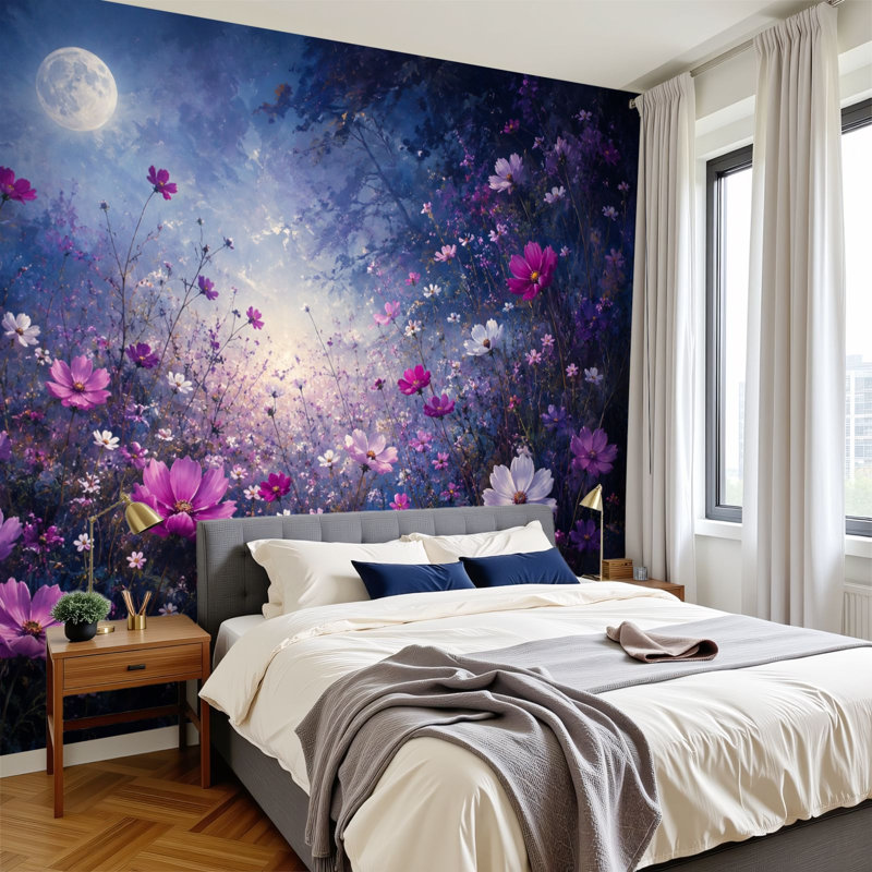 Papier peint adhésif auto-adhésif moderne pour la chambre à coucher L 69 po x l 96 po Peel and Stick