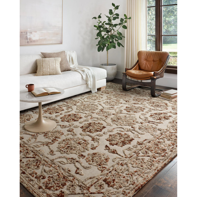 Engli Wool Floral Indoor Rug, Square 1'6"