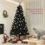 Arbre de Noël artificiel de 7,5 pi de hauteur, arbre de Noël non éclairé avec 1346 pointes de branches, ouverture automatique, base en acier, décoration des Fêtes pour bureau personnel, noir-118034234-118034232