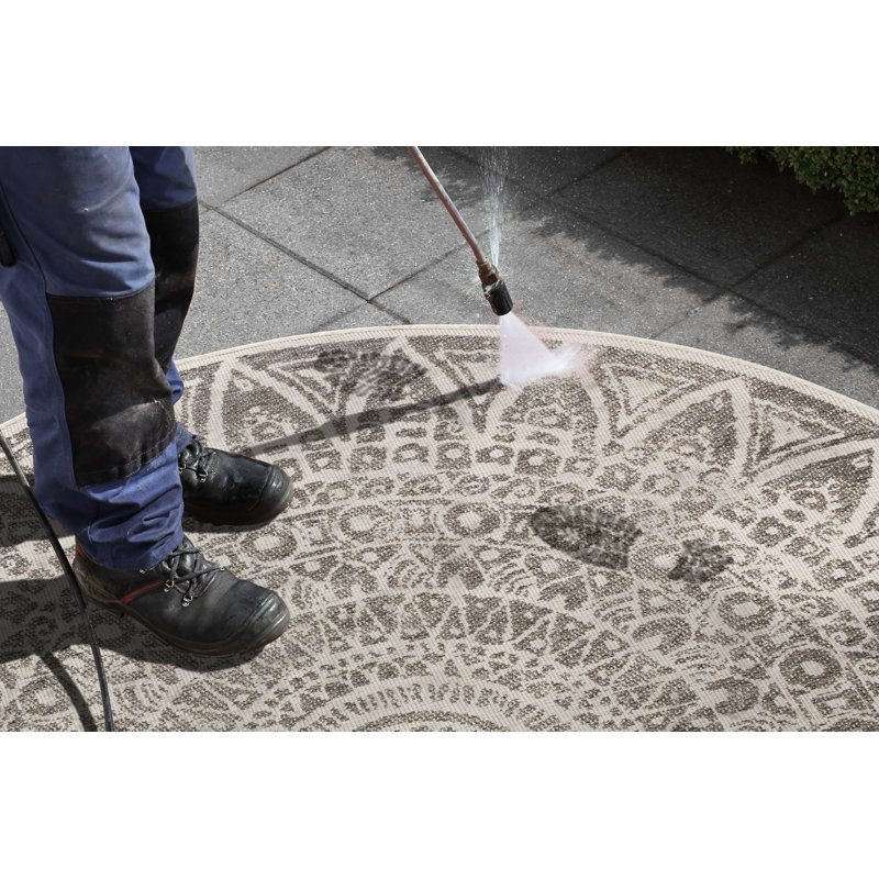 Lilja Flatweave Grey Rug, Round 200cm