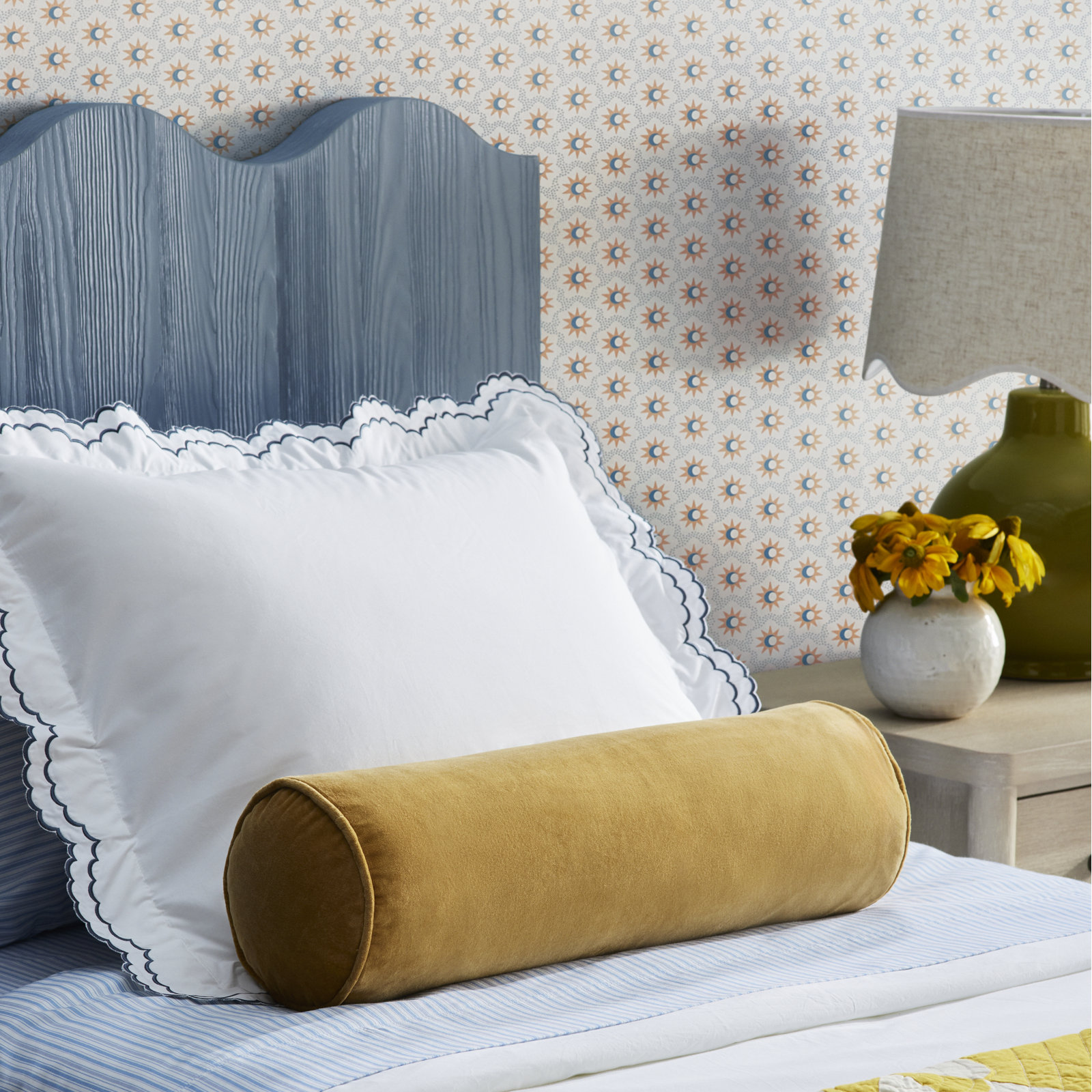 Beford Lane 100% Cotton Percale Sheet Set, Full Sheet Set + Fitted Sheet + 2 Pillowcases, Blue