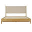 Rubber Wood Platform Bed Frame, Queen Bed Frame with Headboard Included, Mid Century Modern Bed With Beige Colour-1980246259-1980246257