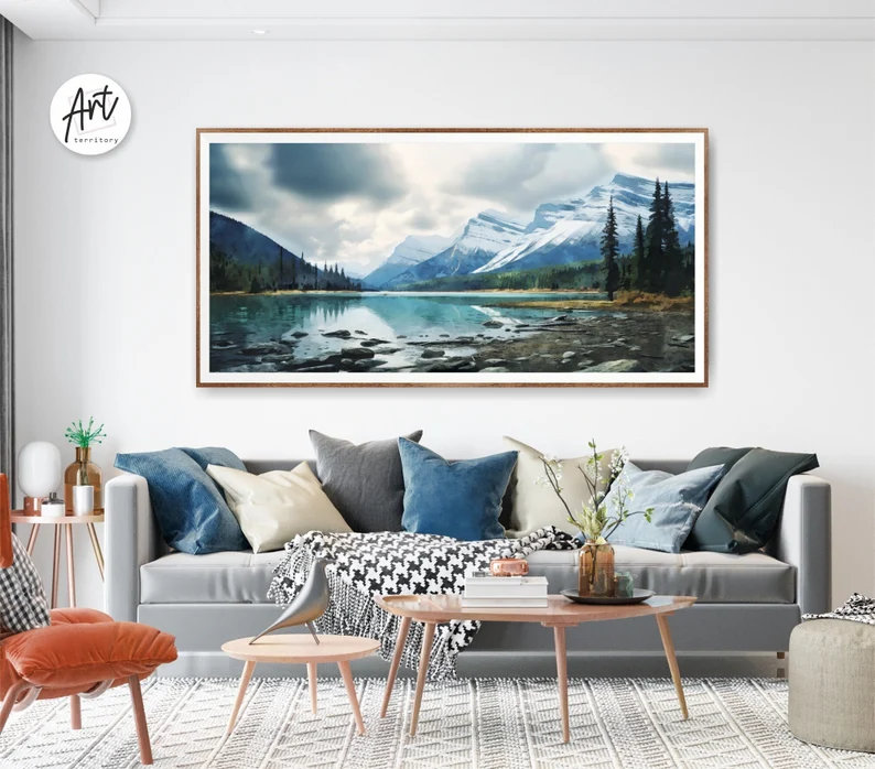 Banff National Park sur papier, affiche, Affiche non encadrée, H 28 po x l 56 po
