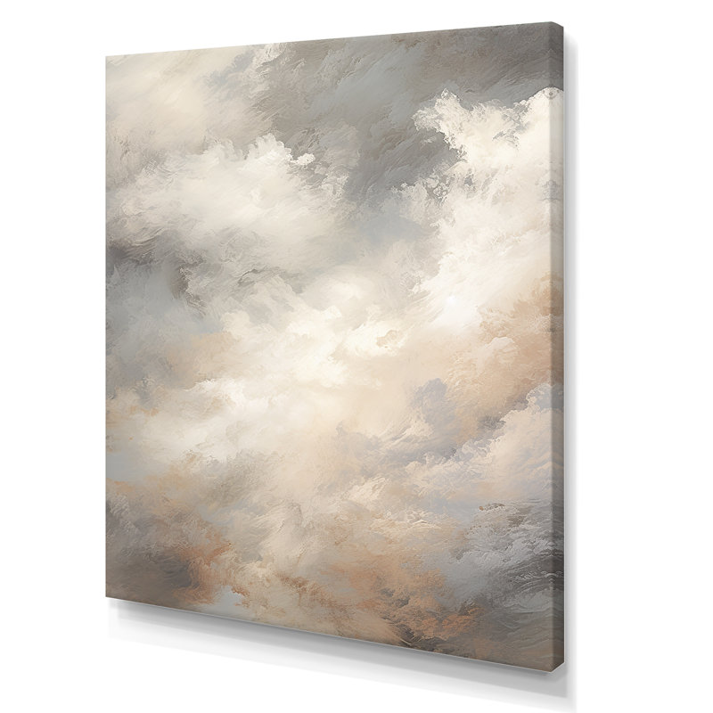 Mystic Gray Clouds Horizon - nuages, art mural sur toile, Toile tendue, H 32 po x l 16 po x P 1 po