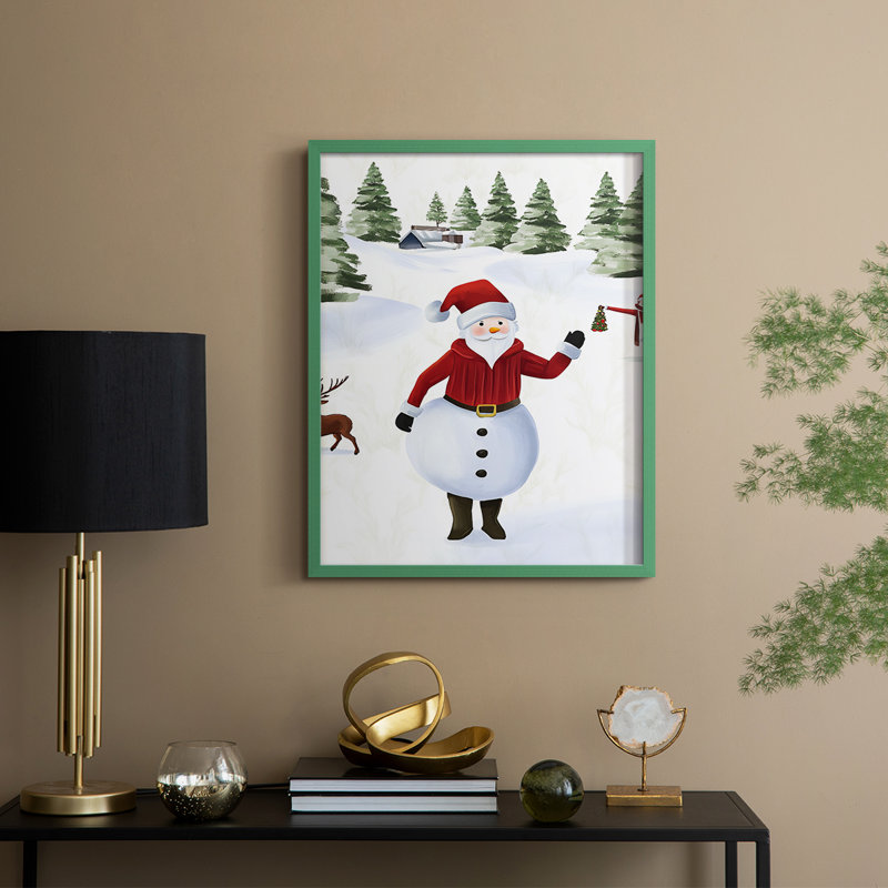 «Christmas Holiday», reproduction encadrée CC XXV - bois massif, Vert, H 11 po x l 9 po