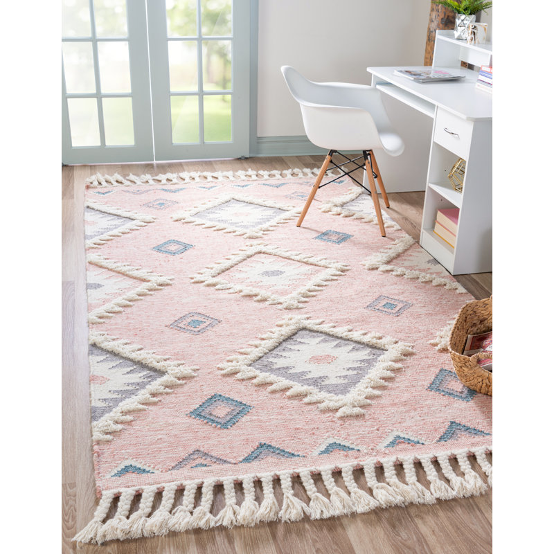 Shriver Performance Wool Geometric Indoor Rug, Rectangle 4'1" x 6'1"