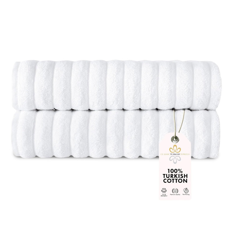 Serviette de bain en coton Hamrick, Blanc