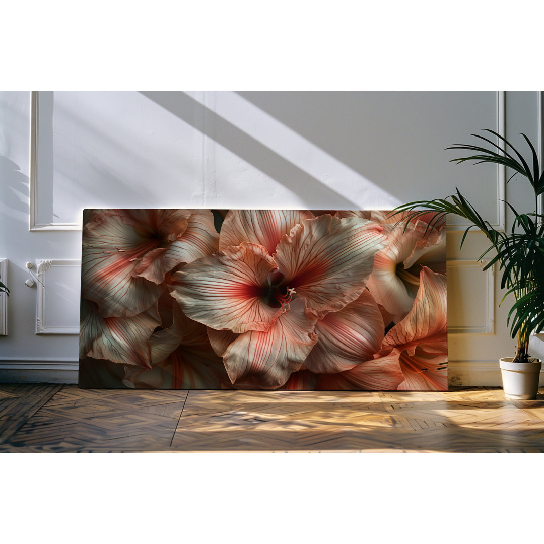 Wandbild 120x60cm Blumen Blüten Nahaufnahme Kunstvoll