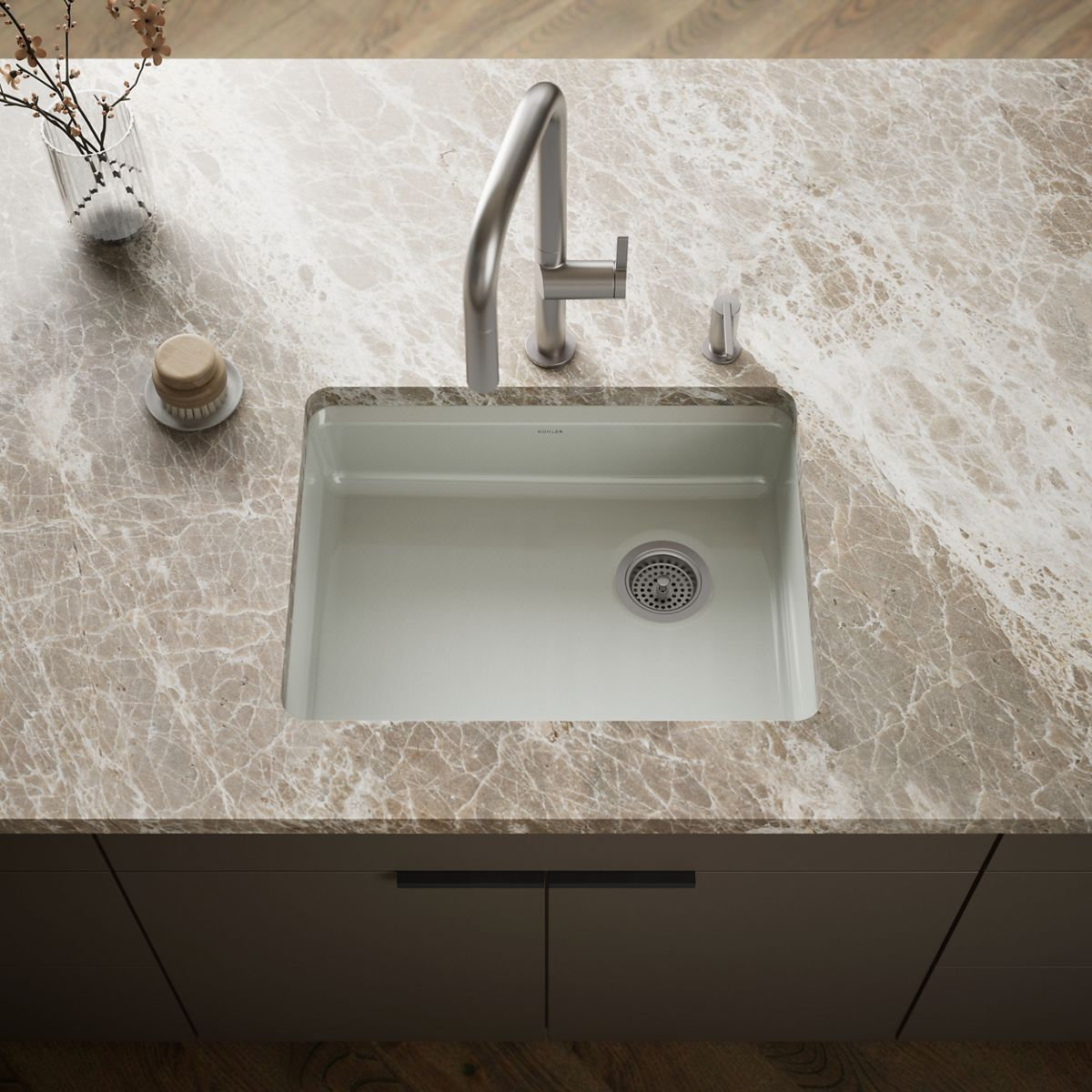 Riverby 25" Undermount Single Bowl Sink, Sea Salt