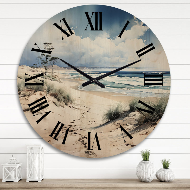 Horloge murale en bois massif Rusank, Très grand