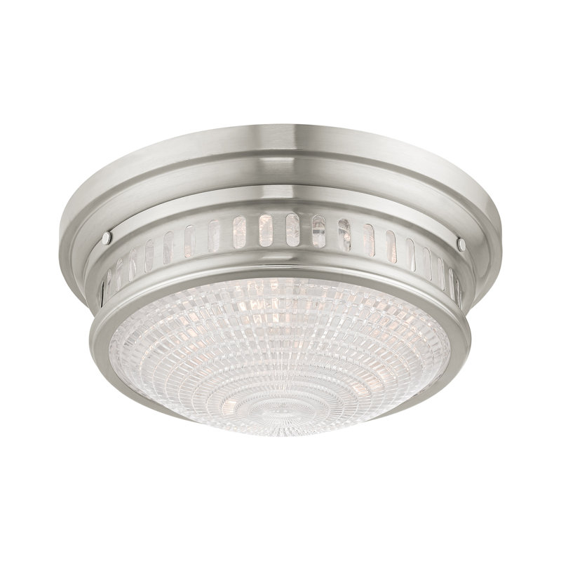 Berwick Glass Flush Mount, Bronze, 6.5" H x 15" W x 15" D