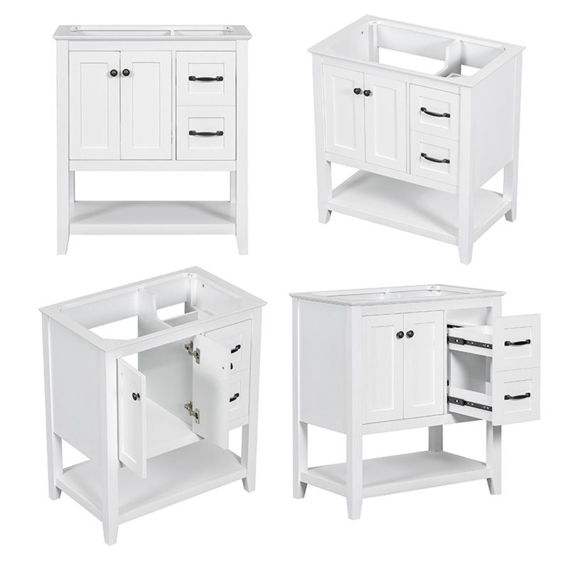 Base de meuble-lavabo simple 29,4 po seulement, Blanc