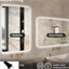 Miroir de salle de bain rectangulaire rétroéclairé 24 x 36 pour une routine de beauté, 3 variations de température de couleur, brouillard rapide, mémoire, protection imperméable et résistante 24 po x 36 po avec maquillage ambiant doux, options,