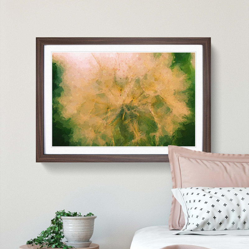 Seeds of a Dandelion in Abstract - Picture Frame Graphic Art Print, Walnut, 60cm H x 91cm W x 2cm D