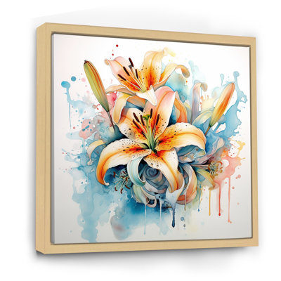 «Watercolor Elegant Lily P pureté I», reproduction sur toile