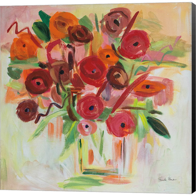 «Poppy Burst» par Farida Zaman - reproduction d'art sur toile tendue, H 24 po x l 24 po x P 1,5 po