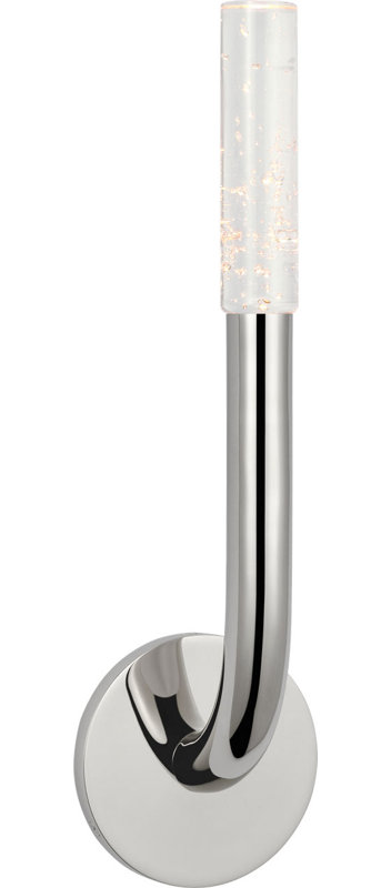 Rousseau Single Sconce with Seeded Glass, Polished Nickel