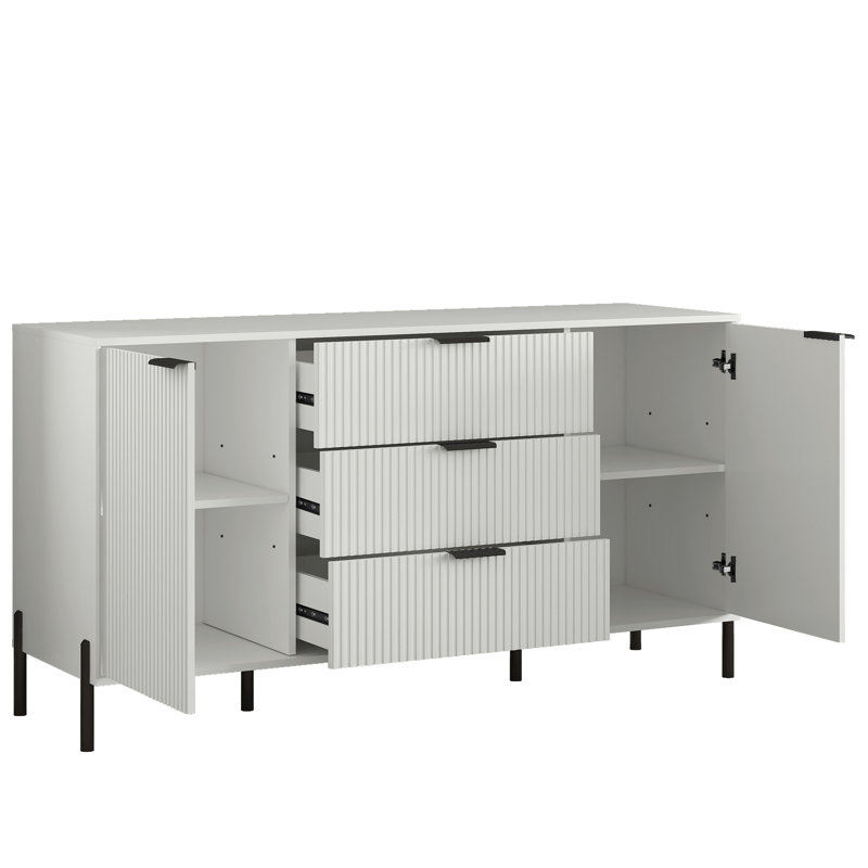 Commode Anju, Noir / blanc cassé