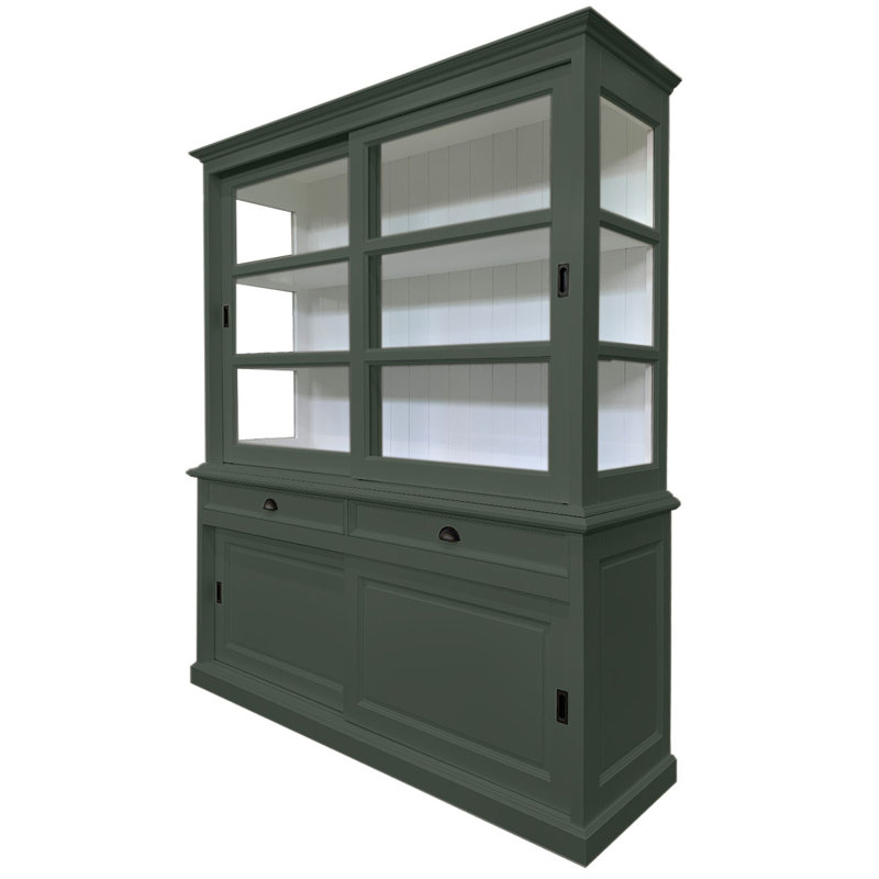 Jacksonport Display Cabinet, Cement Grey/White