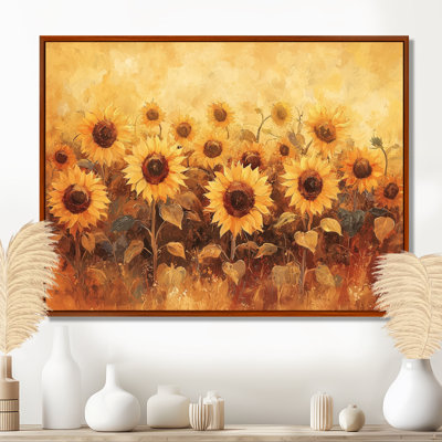 Tournesols brun récolte lueur II - tournesols, art mural