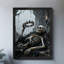 Reproduction d'art encadrée noire rétro crâne gothique foncé-225936749