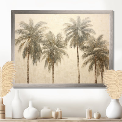 Minimalism Vintage Tropical Tranquility Palm Trees I - Palm Trees Wall Art Palm Canvas Print